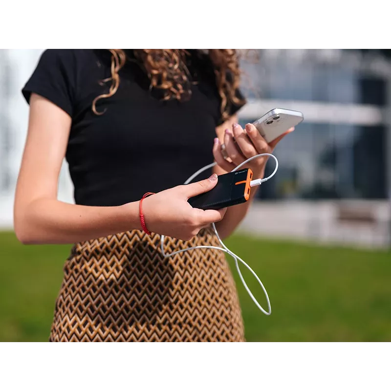PowerBank EnerGo 10000mAh juodai oranžinė