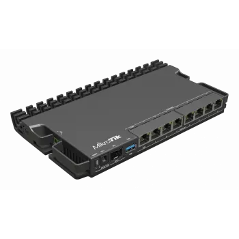Laidinis maršrutizatorius MikroTik RB5009UPR+S+IN — 8x RJ-45 PoE prievadai, 2,5GbE, SFP+ lizdas, RouterOS