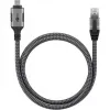 Ethernet-kabelis USB-C 3.2 Gen2 Plug > RJ-45 Plug, LAN-Adapter Juoda/Sidabrinė, 1,5 Meter, braided textile jacket