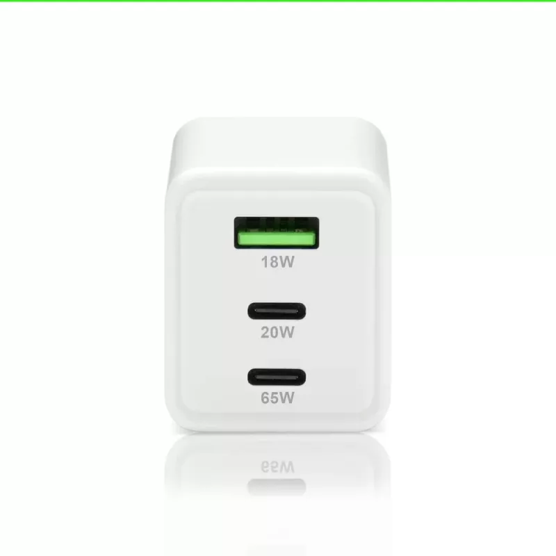 Maitinimo įkroviklis everActive SQ-655Q 65W, 1×USB-A + 2×USB-C greitasis įkrovimas