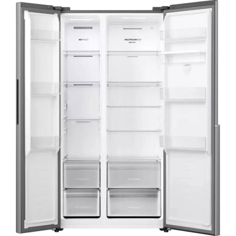 Gorenje HZF55082 NRS917E41XWD G400, Pastatomas, Amerikietiškos durys, Pilka, 2 durys (-ų), Jutiklinis, LED
