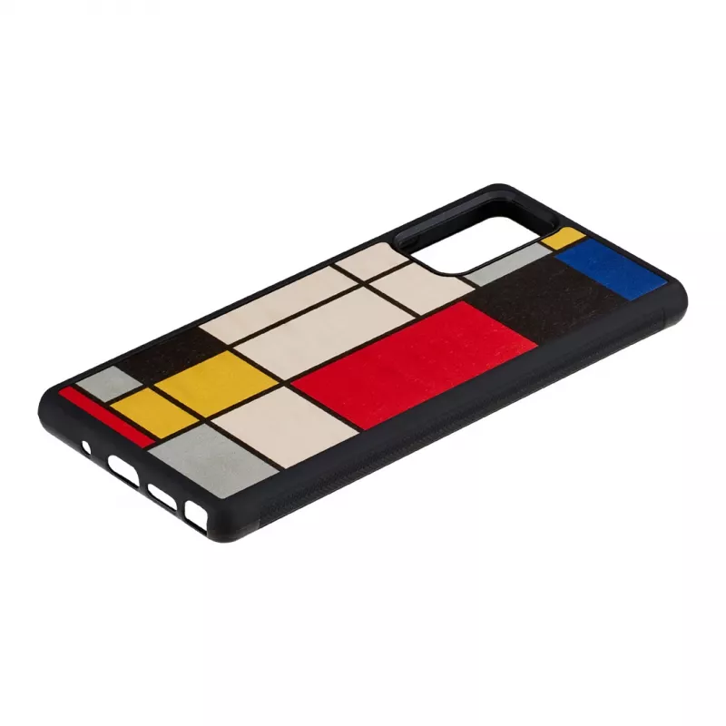 Apsauginis medinis telefono dėklas Man and Wood Galaxy Note 20 Mondrian Wood Juoda