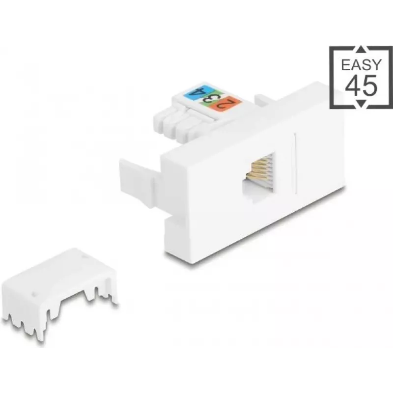 DELOCK Easy 45 modulis RJ12 lizdas LSA UTP baltas 90897 – RJ12 keystone modulis, LSA užbaigimas, UTP