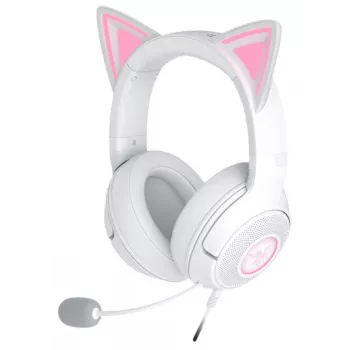 Ausinės Razer Kraken Kitty V2 laidinės USB Type-A baltos — Circumaural, galvos lankelis, 20–20000 Hz, 2 m laidas