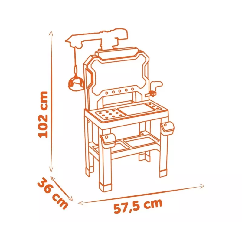 Vaikų dirbtuvių žaislas SMOBY Bricolo Builder 7600360741 - Statybinių įrankių rinkinys vaidmenų žaidimams