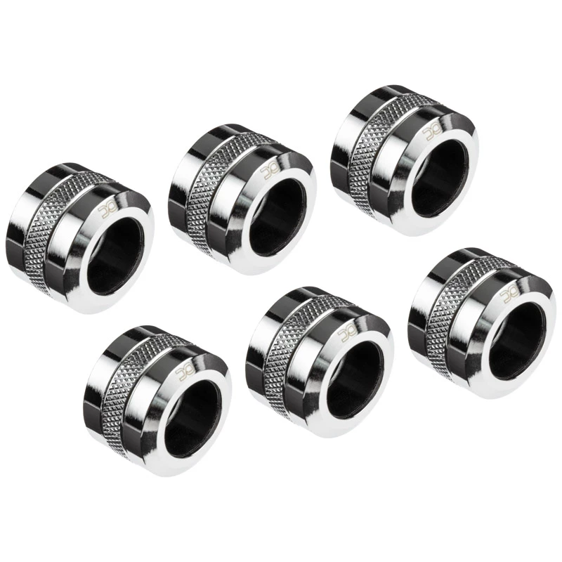 Alphacool Eiszapfen Pro Connector 16mm Hardtube Fitting G1/4, 6-Pack - chromas