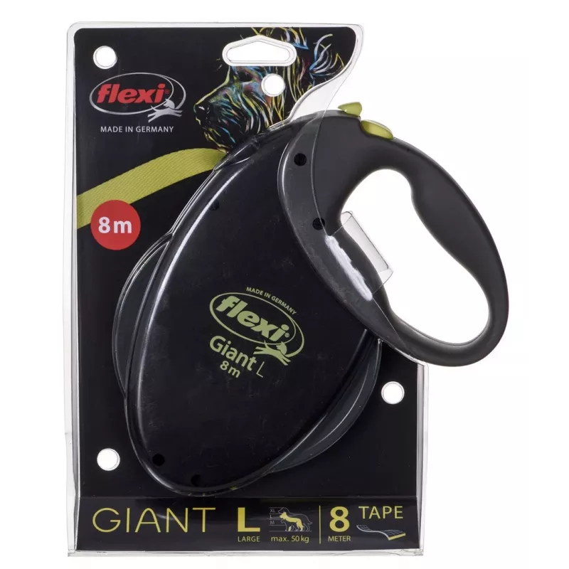 TRIXIE NEON GIANT L 8 m Juoda, Geltona Dog Retractable lead