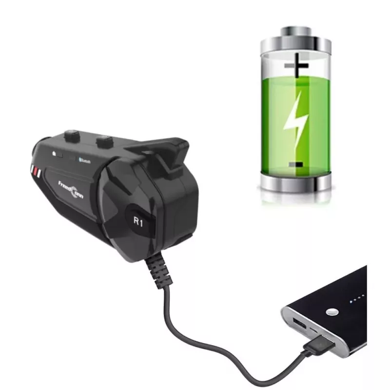 Ausinės FreedConn R1 PLUS E motociklininkų Bluetooth domofonas, Bluetooth 5.0+EDR, veikimo nuotolis 1000 m, IP65, FM, 1080p vaizdo įrašas, 30 h pokalbių laikas
