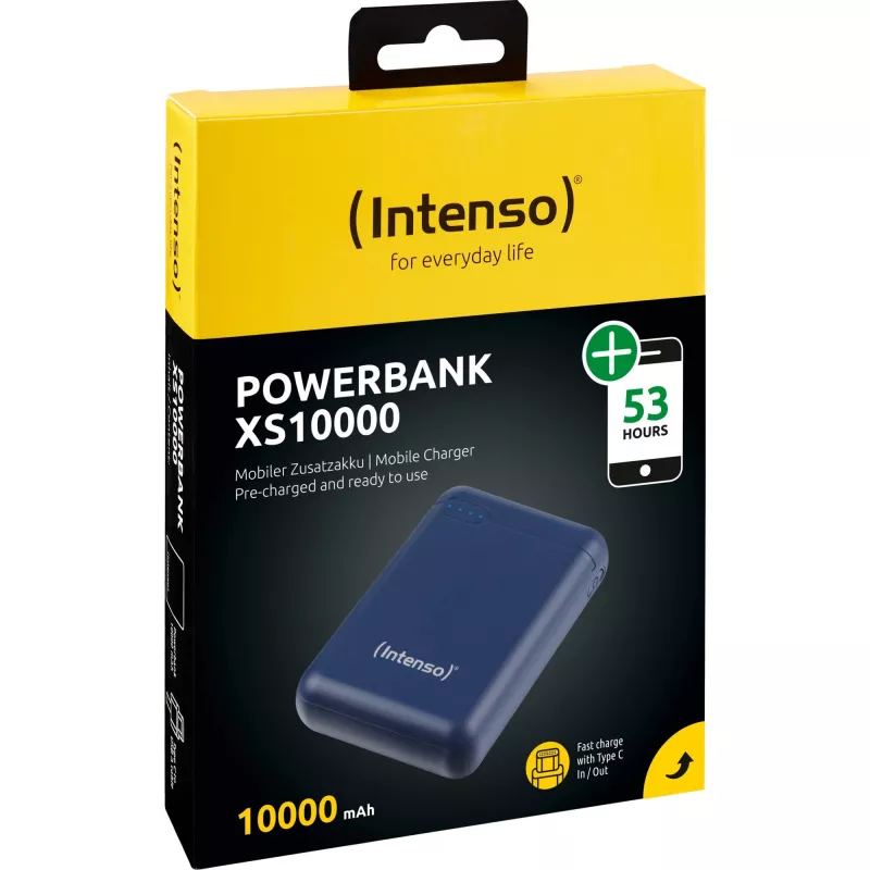 IŠORINĖ BATERIJA USB 10000MAH/TAMSIAI MĖLYNA XS10000 INTENSO