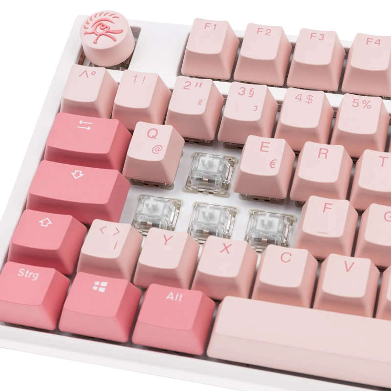 Ducky One 3 TKL Gossamer Pink klaviatūra Gaming USB vokiška, rožinė, balta