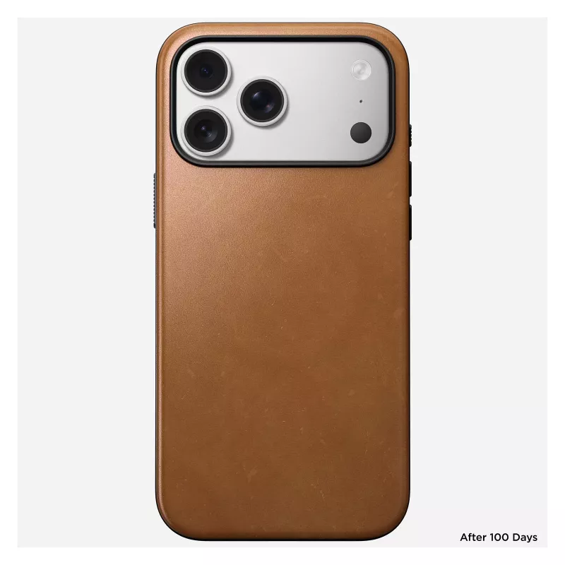 Mobiliojo telefono dėklas Nomad Modern Leather Case Cover, skirtas iPhone 17 Pro Max, 17,5 cm (6,9 col.), Tan, oda + PC/TPU