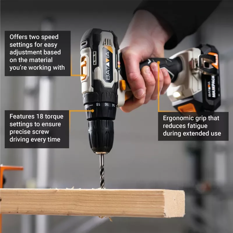Batavia B.V. 18V Gręžtuvas-suktuvas - Be akumuliatoriaus ir įkroviklio, su BMC dėklu