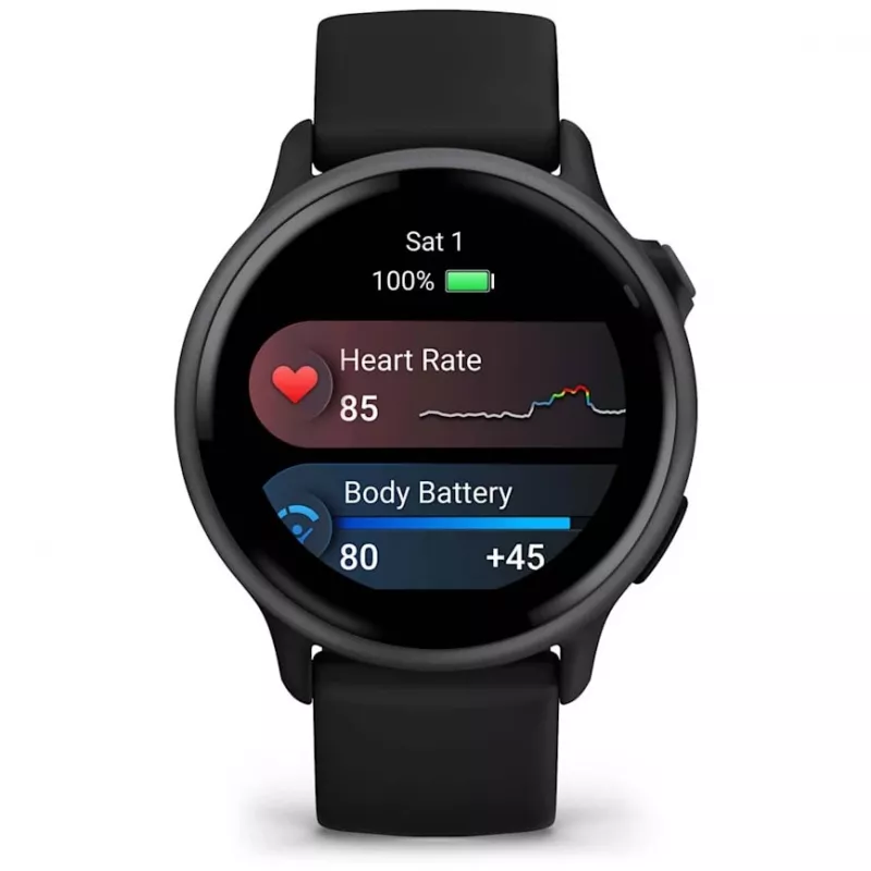 Garmin vívoactive 6 3,05 cm (1,2) AMOLED 42 mm Skaitmeninis 390 x 390 pikselių Liečiamas ekranas Juodas Wi-Fi GPS (palydovas)