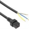 ACT Powercord C19 IEC užrakto atviras galas juodas 2 m 230 V 16 A