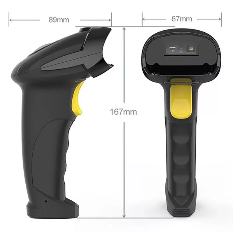 Belaidis brūkšninio kodo skaitytuvas QOLTEC 50856 — 1D ir 2D belaidis rankinis, USB sąsaja, ABS korpusas, 170×62×100 mm, 203 g