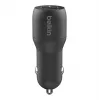 Dvigubas USB-A automobilinis įkroviklis 12W x2 Juodas
