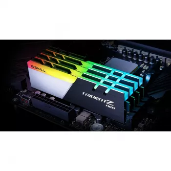 DIMM 64 GB DDR4-3200 (4x 16 GB) Quad-Kit, Arbeitsspeicher schwarz/weiß, F4-3200C16Q-64GTZN, Trident Z Neo, INTEL XMP
