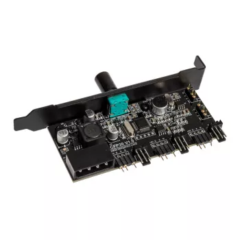 PCI lizdo ventiliatorių ir RGB LED valdiklis Lamptron CFP30, juodas