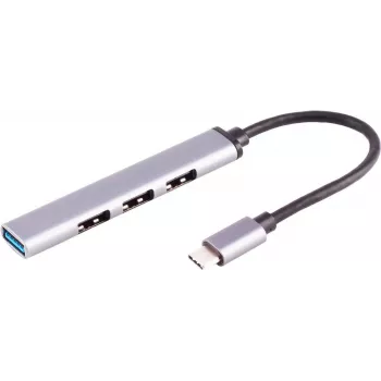 USB-C šakotuvas ShiverPeaks 13-50002 — 4× USB-A 3.0 plonas adapteris USB-C prievadams