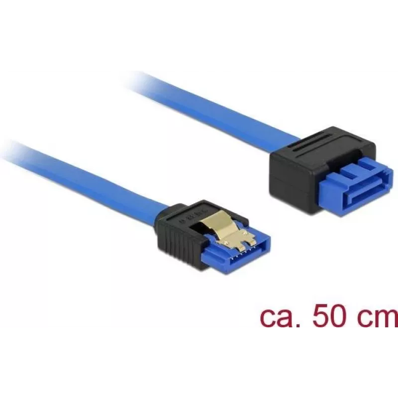 SATA kabelis DeLOCK 84973 0,5 m SATA 7‑kaiščių juoda mėlyna