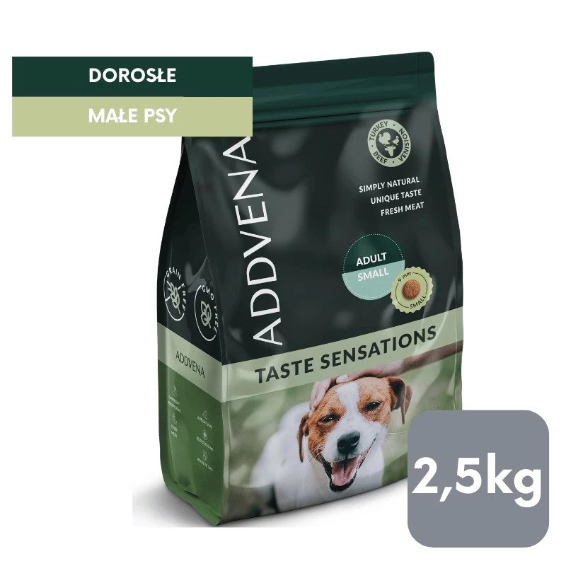 ADDVENA Taste Sensations Adult Small Turkey - sausas šunų maistas - 2,5kg