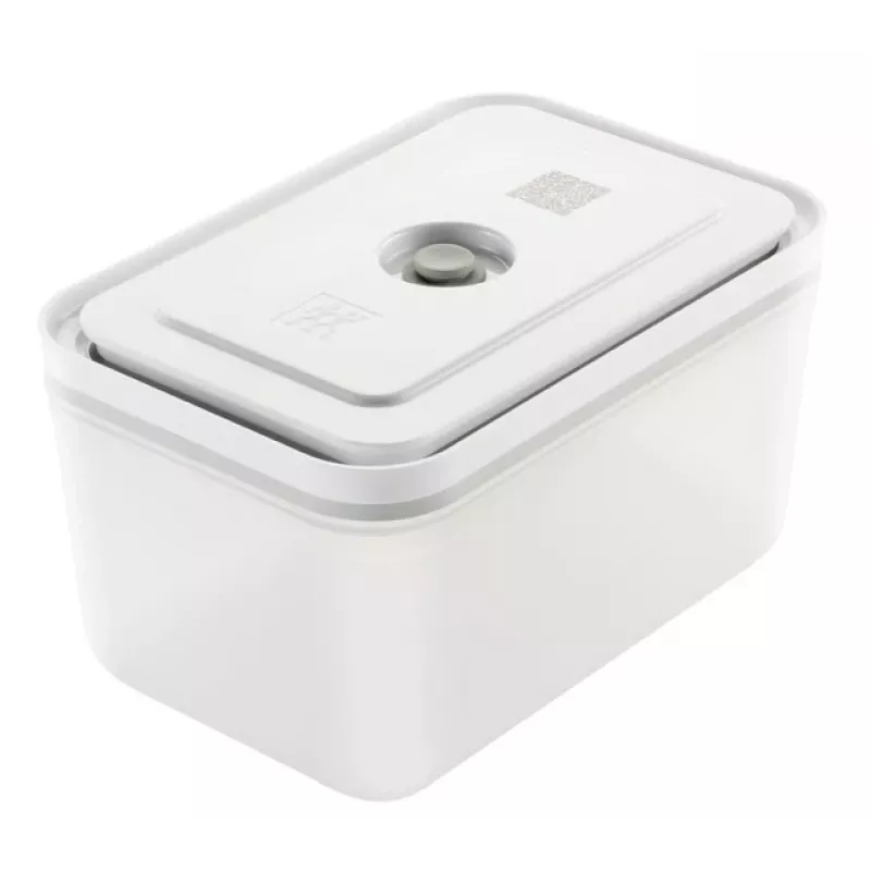Vakuuminio sandarinimo dėžutė ZWILLING 36807-007-0, plastikinė stačiakampė maisto talpykla, 1,1 l ir 2,3 l, sandariai užrakinamas dangtelis, nuimama, permatoma balta