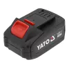 Baterija belaidžiams įrankiams YATO YT-828463 — Li-Ion 18V 4Ah, raudona, įkrovos indikatorius