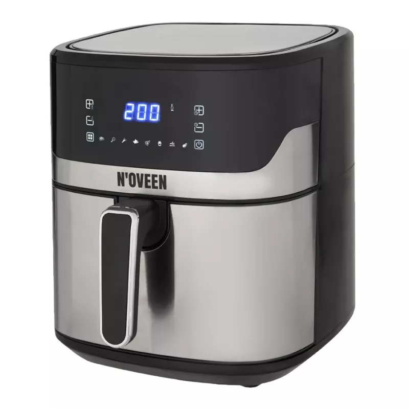 Karšto oro gruzdintuvė NOVEEN AF550 — 6,5 l talpa, 1600 W, iki 200 °C, 8 programos