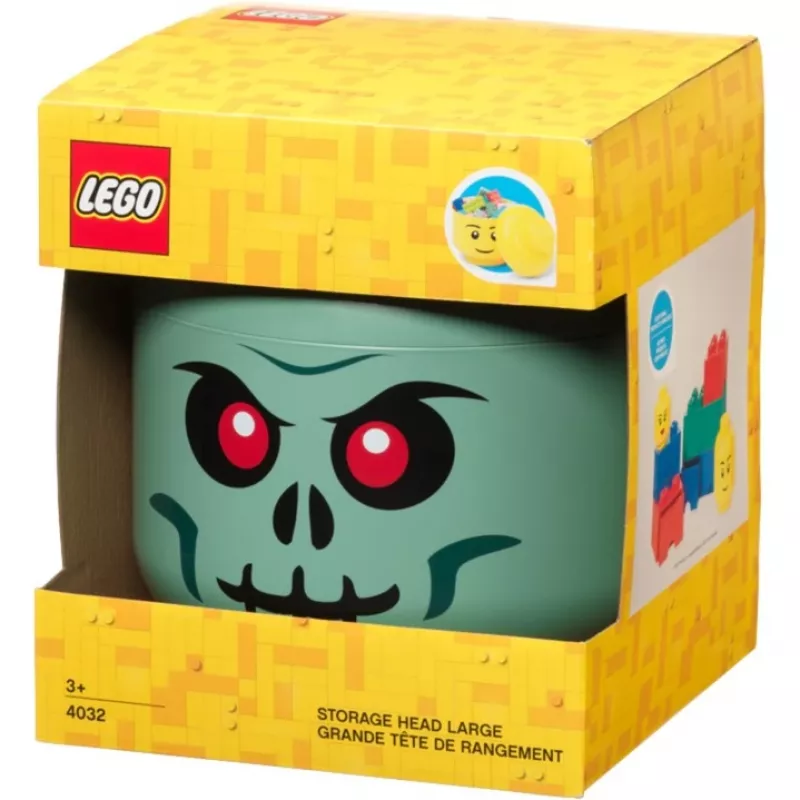 LEGO Storage Head Skeleton, laikymo dėžė juoda/raudona, didelė