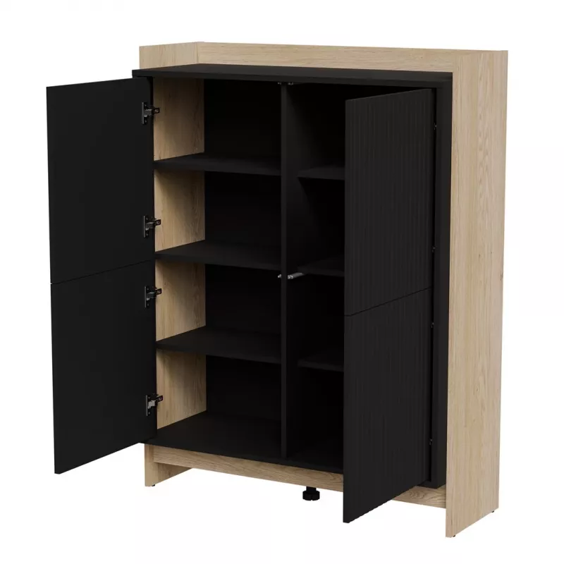 Cama PORTO komoda 100x38x130 ąžuolas/juodas