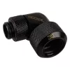 Alphacool Eiszapfen 16mm HardTube įsukama jungtis 90° pasukama G1/4 – kampinė suspaudžiamoji jungtis skysčio aušinimo sistemai – giliai juoda