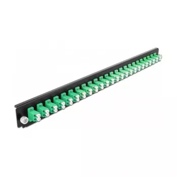 Sujungimo dėžutės priekinis skydelis DeLOCK 19 colių 24 prievadų LC Duplex žalias