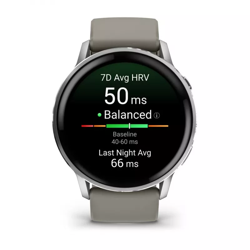 Išmanusis laikrodis Garmin Venu 4 1,4 colio AMOLED GPS Wi-Fi 45 mm sidabrinis