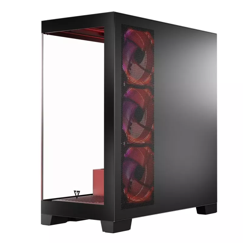PC korpusas MODECOM Volcano SPACE APEX ARGB Midi Tower, grūdintas stiklas, USB-C, palaiko ATX/microATX/Mini-ITX, GPU iki 430 mm, CPU aušintuvas iki 180 mm