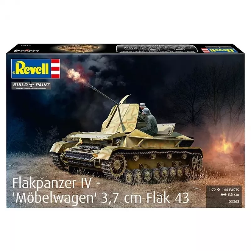 Plastikinis tanko modelis REVELL Flakpanzer IV 3.7 cm Flak 43 mastelis 1:72