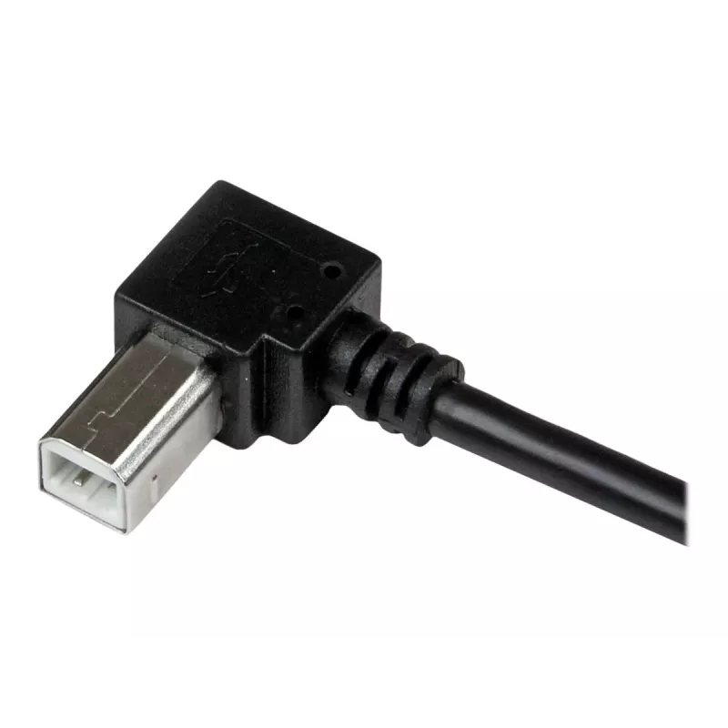 StarTech.com 2m USB 2.0 A į stačiu kampu dešinį B kabelį - M/M, 2 m, USB A, USB B, USB 2.0, 0.48 Gbit/s, juodas