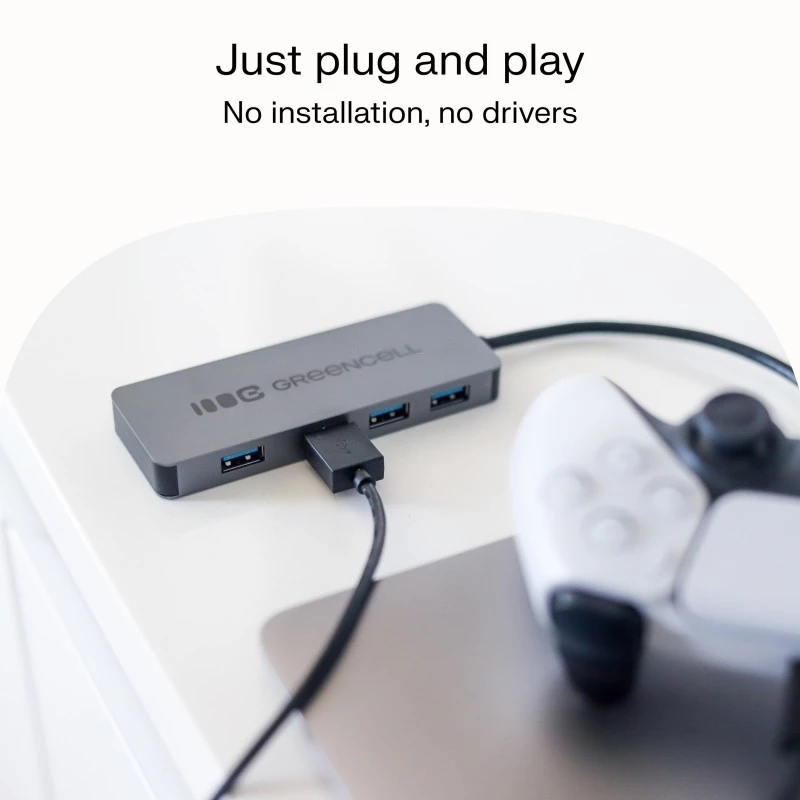 USB šakotuvas Green Cell HUB-GC-A4A — 4 prievadų USB-A 3.0 šakotuvas