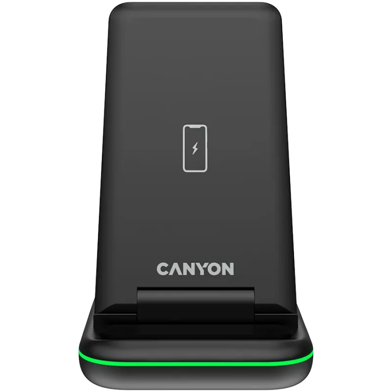 CANYON belaidis įkroviklis WS-304 15W 3-in-1 juodas