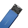 SSD dėžutė QOLTEC 51832 — išorinė M.2 SATA, USB 3.0, iki 2 TB, mėlyna, palaiko 30 mm diskus, 4 lizdai