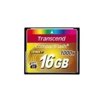 TRANSCEND TS16GCF1000 Transcend atminties kortelė 16GB Compact Flash 1000x (Skaitymas 160MB/s, rašymas 70MB/s)