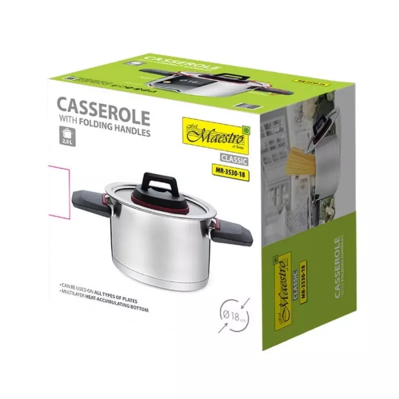 Maestro MR-3530-18 puodas sulankstomomis rankenomis 2,3 l