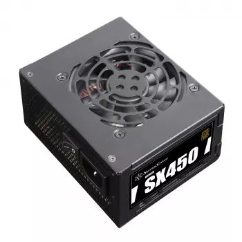 SilverStone SST-SX450-B - Maitinimo blokas (vidinis) - ATX12V 2.4/ SFX12V - 80 PLUS Bronze - AC 90-265 V - 450 W - aktyvus PFC - Juoda
