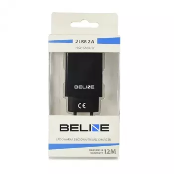 Kelioninis įkroviklis Beline Beli0012 — 2x USB prievadai, 2 A išėjimas, juodas