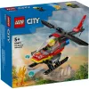 LEGO City gaisrinis sraigtasparnis 60411 konstruktorius, 85 dalys, besisukantys sparnai, 1 minifigūrėlė, amžius 5+ (220×90×60 mm)