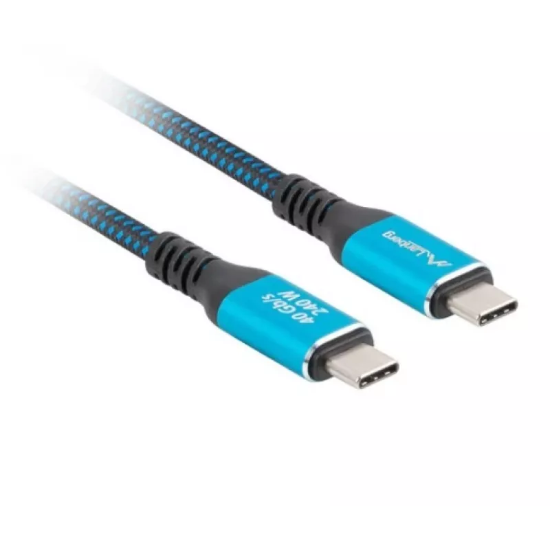 USB-C į USB-C kabelis LANBERG CA-CMCM-45CU-0020-BK, 240W PD, 8K@60Hz, 2,0 m