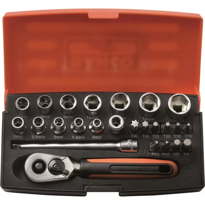 Socket set Bahco SL25 ¼”