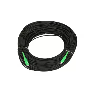 Fiber optic patchcord Extralink SC/APC–SC/APC, singlemode G.657.A2, simplex, FTTH round drop kabelis, 100 m