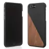 Apsauginis medinis ir odinis dėklas Woodcessories EcoSplit, skirtas iPhone 7 Plus / 8 Plus — Riešutmedžio juodas