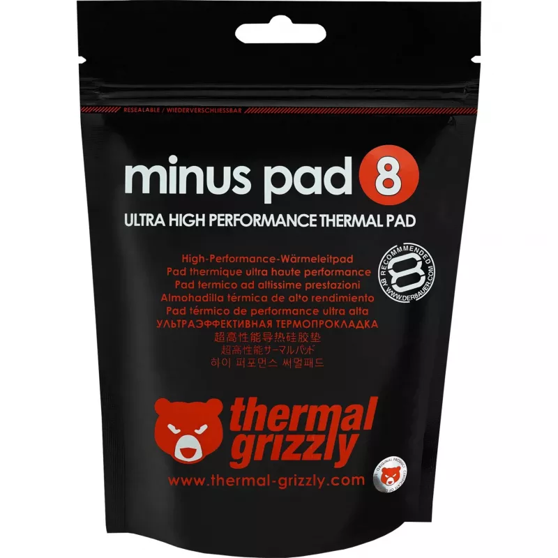 Termo tarpiklis Thermal Grizzly Minus Pad 8 — 100 x 100 x 3,0 mm, rožinis