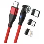 USB laidas RealPower MagneticCharge 100 1m USB C raudonas greitas įkrovimas
